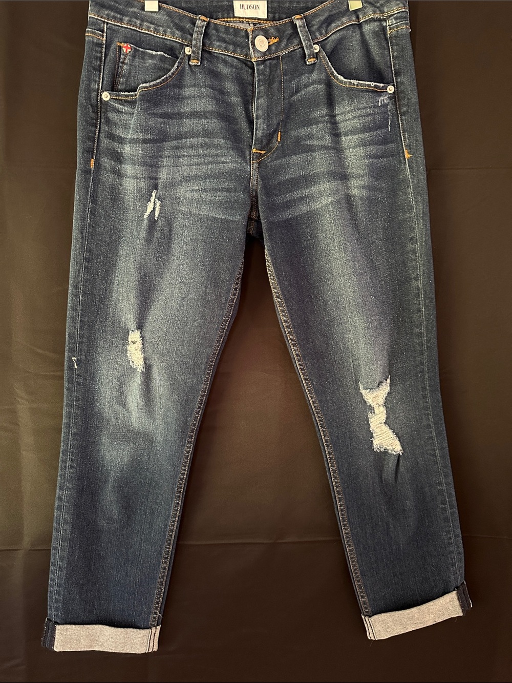Hudson Jeans Dark Blue Denim Waistband Detail